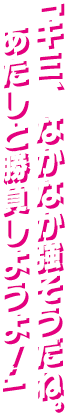 「キミ、なかなか強そうだね。    あたしと勝負しようよ！」